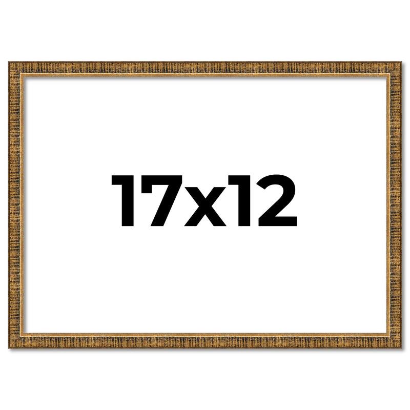 17x12 Frame Gold Kingsley Distressed Solid Wood Picture Frame Width