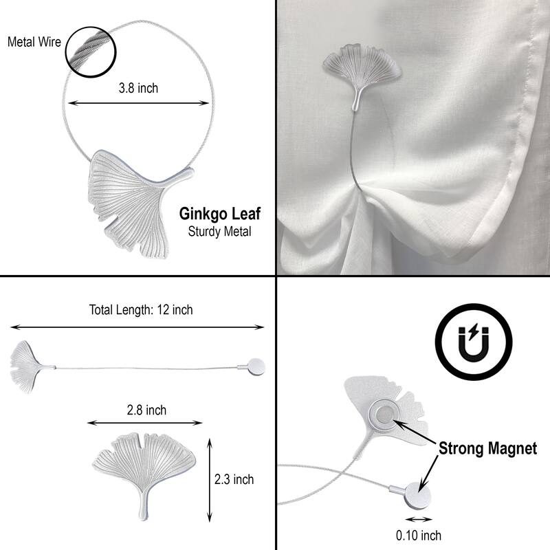 Magnetic Curtain Tieback Ginkgo Leaf Design