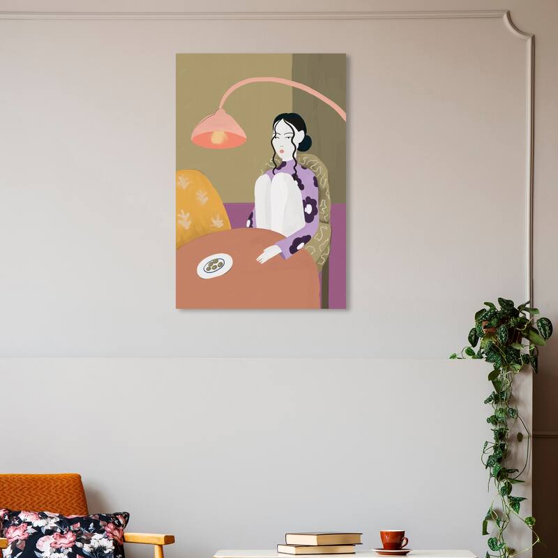 Wynwood Studio Canvas Fashion and Glam Random Thoughts Green and Pastel Brown Modern & Contemporary Wall Art Canvas Print - 30 x 20