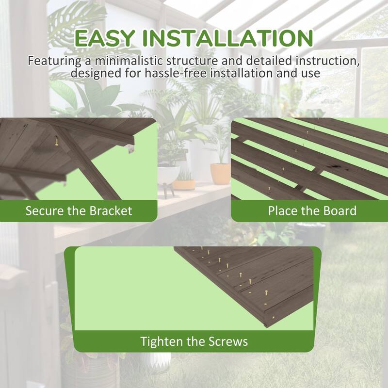 VEIKOUS Wooden Greenhouse Shelves, Heavy-Duty Storage Shelving for Wooden Greenhouses, 5 Available Sizes