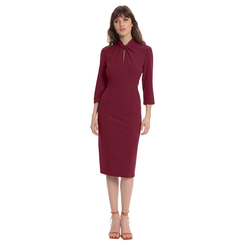 Donna Morgan Twisted Neck Sheath Dress
