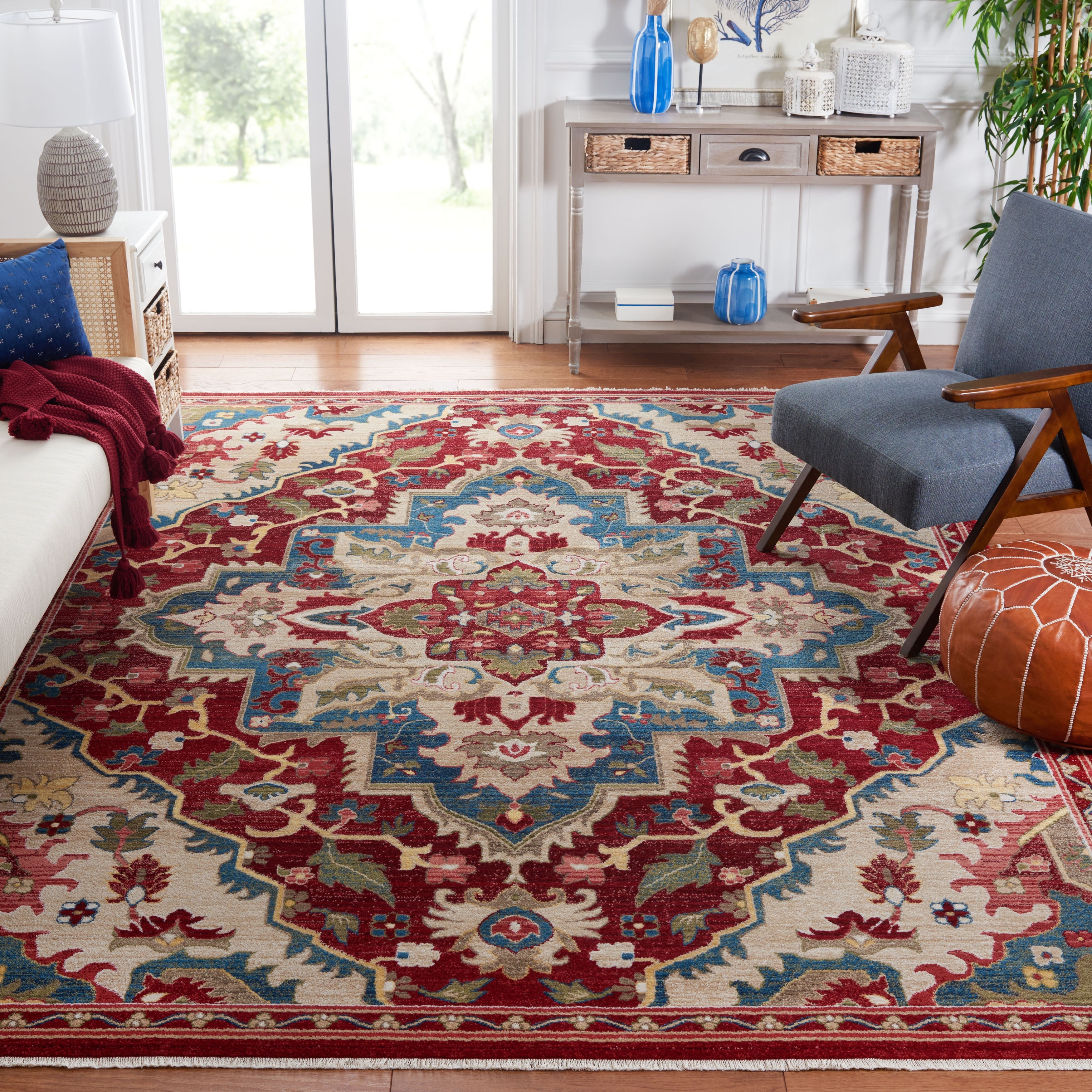 SAFAVIEH Kashan Cherrie Oriental Rug with Fringe