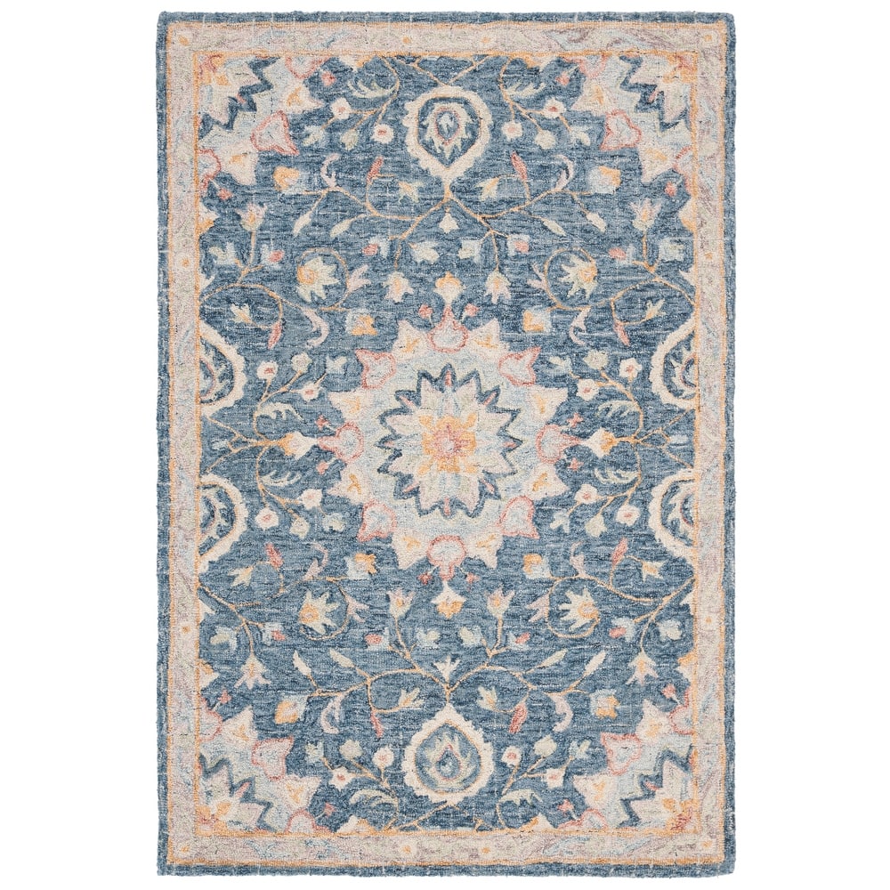 SAFAVIEH Handmade Blossom Gliceria Modern Floral Wool Rug