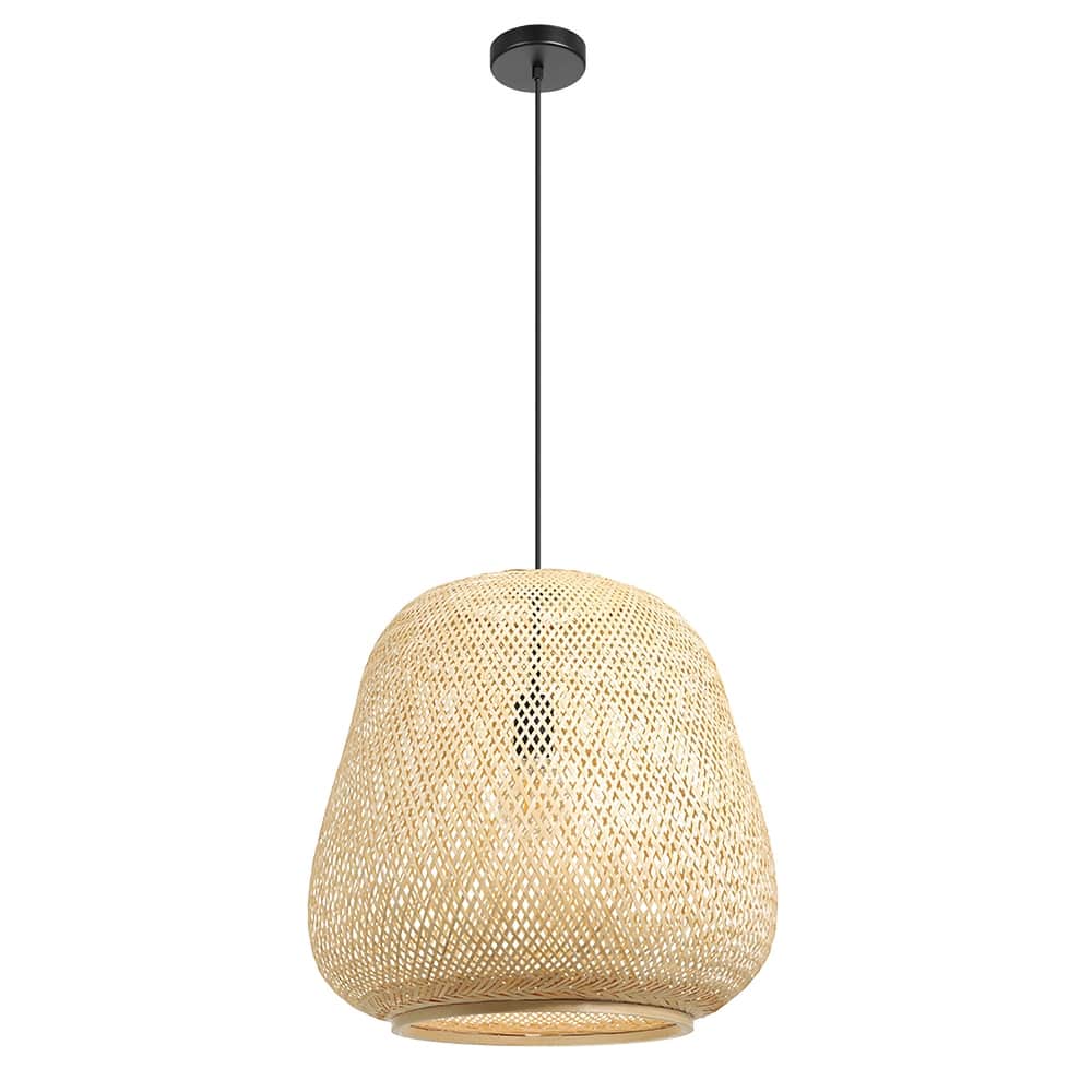 EGLO Dembleby 1-Light Pendant - Bamboo Shade