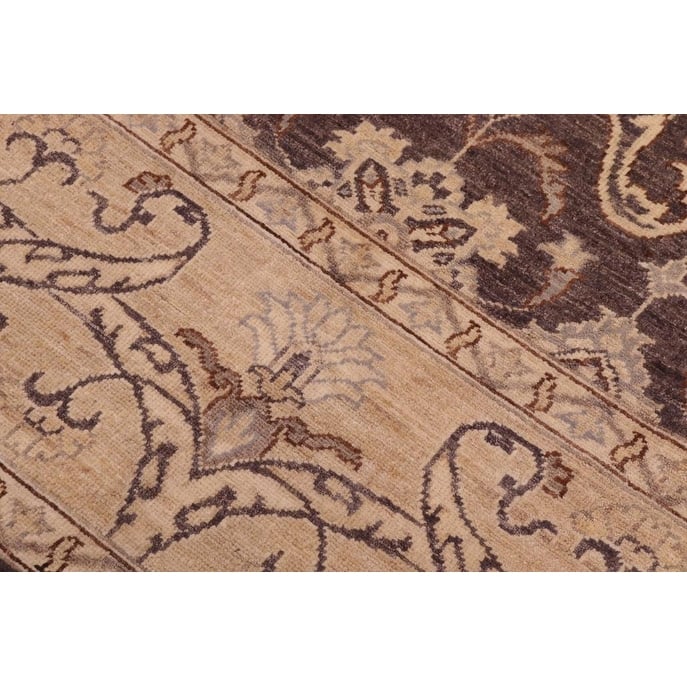 Boho Chic Ziegler Kolby Charcoal Beige Hand-Knotted Wool Rug - 7'10'' x 9'8''