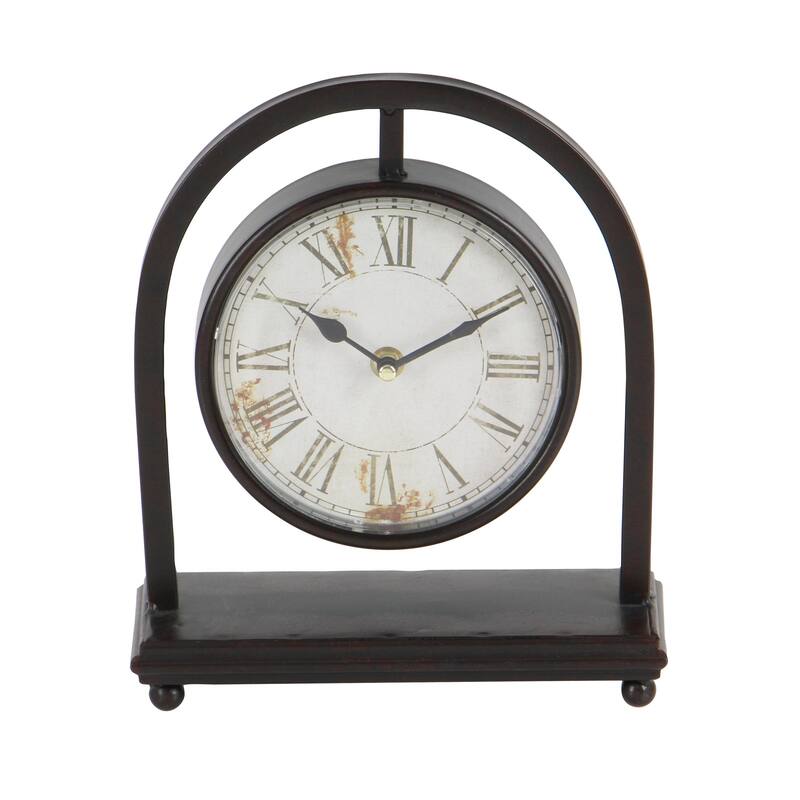 Black Metal Pendulum Stand Clock (Set of 4)