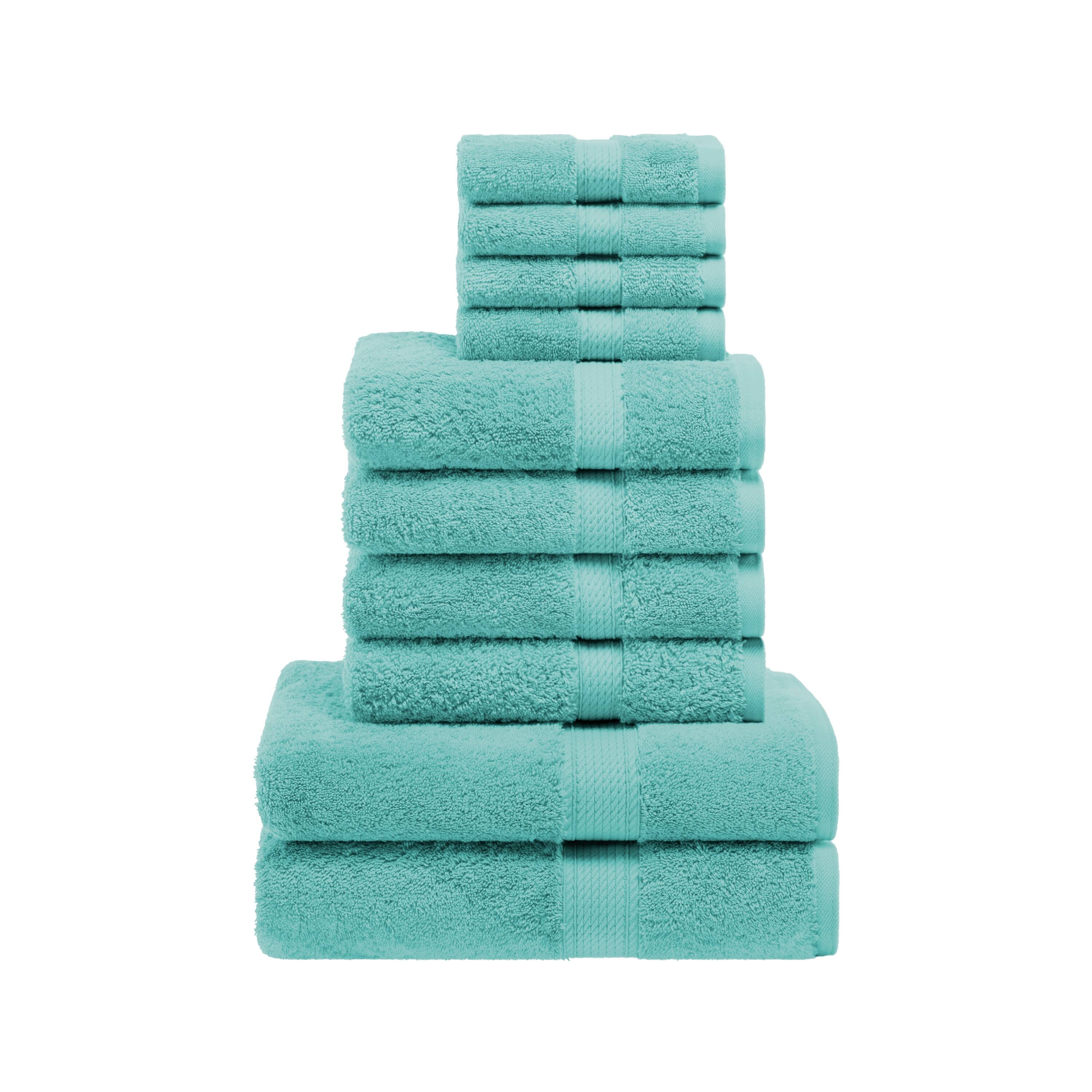 Superior Egyptian Cotton Pile Heavyweight Solid Plush Towel Set On