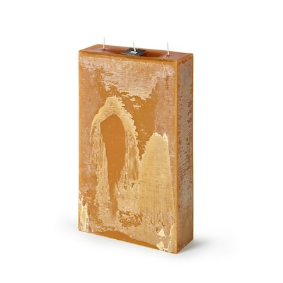 Rectangle 3-Wick Pillar Candle 9.45"x15.75"x3.15" Chamois- ST