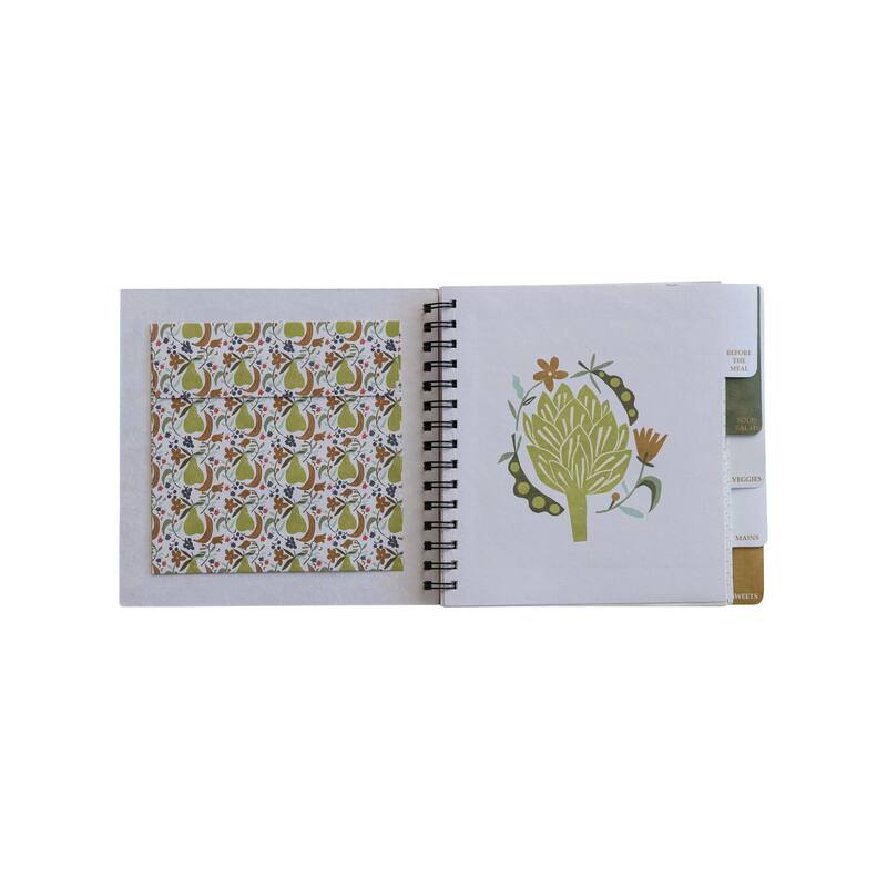 Spiral Bound Paper Recipe Journal with Patterns