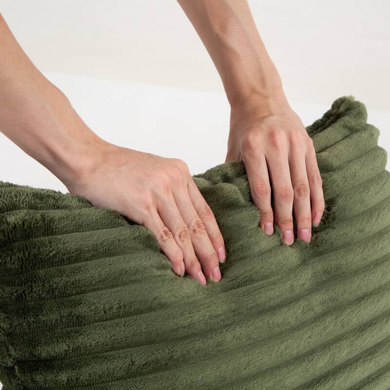 Corduroy Fabric Compressed Sofa:Moon Bay,No Assembly Required