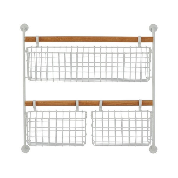 Wall mounted best sale wire magazine rack