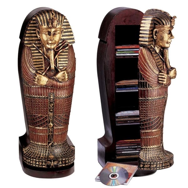 slide 1 of 8, Design Toscano Tutankhamen Sarcophagus CD Cabinet