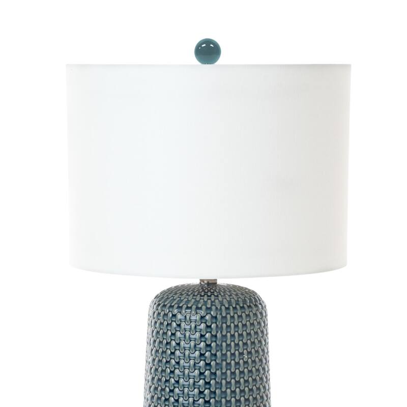 Lux Lighting 30" Blue Ceramic Classic Table Lamps (Set of 2) 3-Way Switch