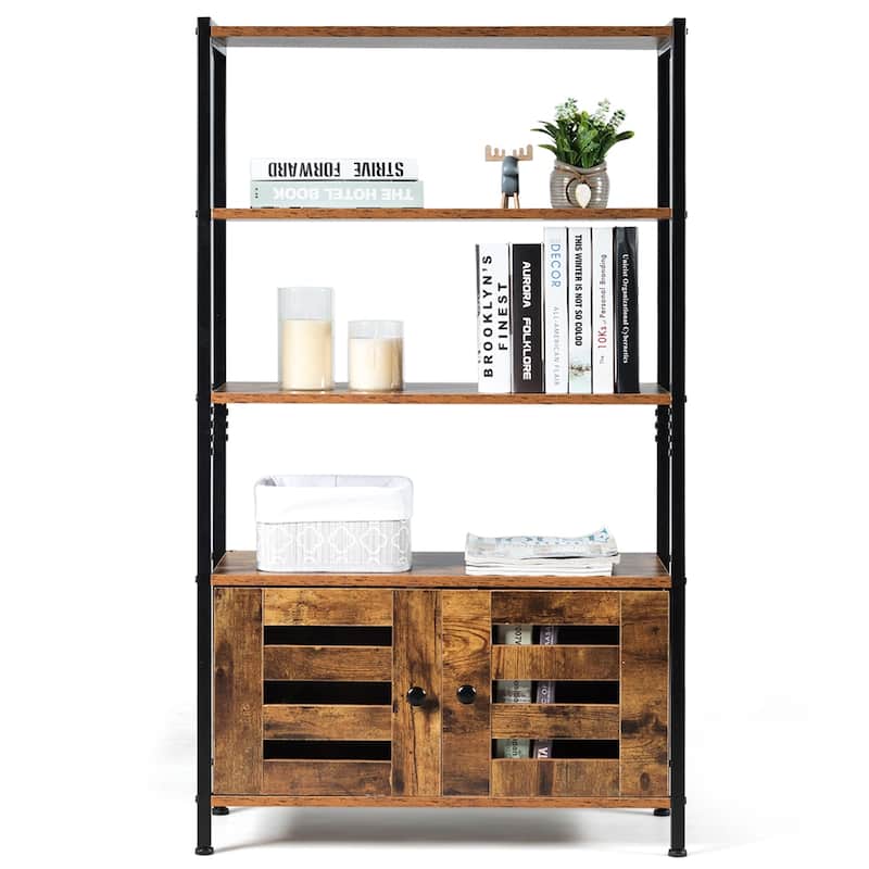 Costway Industrial Storage Cabinet Bookshelf Bookcase Bathroom Floor - See Details