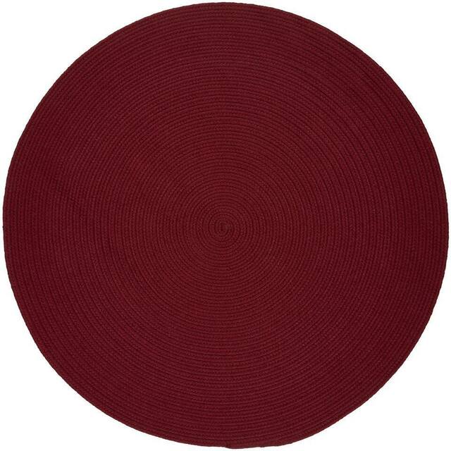 Rhody Rug Madeira Indoor/ Outdoor Braided Rounded Area Rug - Colonial Red - 6' Round