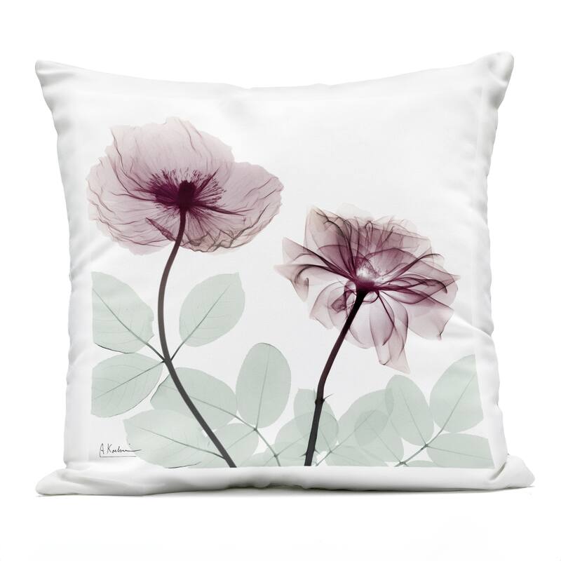Stupell Mauve Blossoms Duo Printed Outdoor Throw Pillow Design by Albert Koetsier - Accent - Polyester - Green - Single