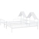 preview thumbnail 12 of 28, Metal Double Twin Size Platform Bed with House-shaped Headboard and Built-in Nightstand, White