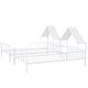 preview thumbnail 9 of 10, Space-Saving Metal Double Twin Platform Bed Frame w/House-Shaped Headboard & a Built-in Nightstand, No Box Spring Needed, White