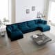 Option Blue 4-Seater Sofa+Ottomans*2