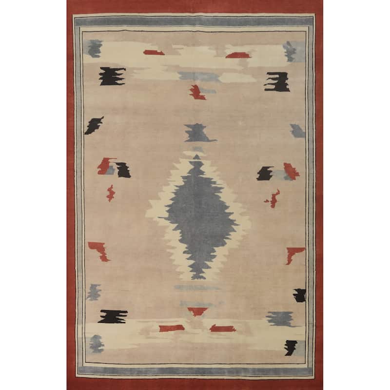 Vegetable Dye Wool Gabbeh Turkish Large Rug Handmade Wool Carpet - 14' 0'' X 10' 1''