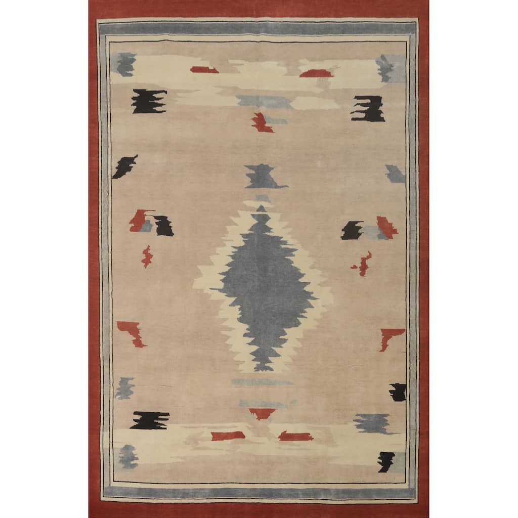 Vegetable Dye Wool Gabbeh Turkish Large Rug Handmade Wool Carpet - 14' 0'' X 10' 1''