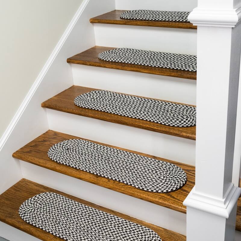 SET7 Milton Houndstooth Tweed Braided Stair Treads Bed Bath & Beyond