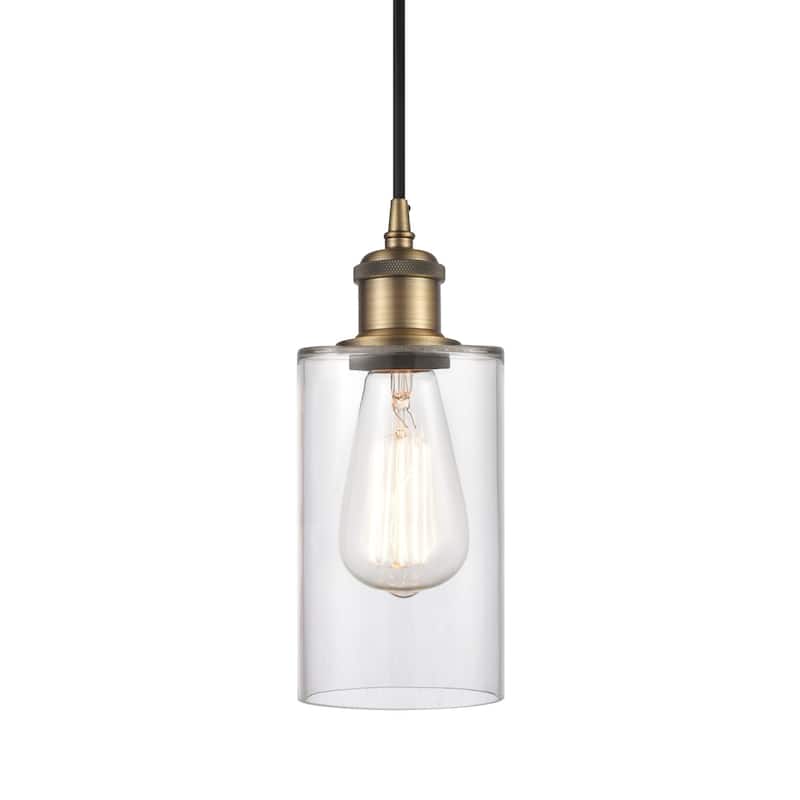 Innovations Lighting 516-1P-10-4 Clymer Pendant Clymer 4" Wide Mini - Clear / Brushed Brass