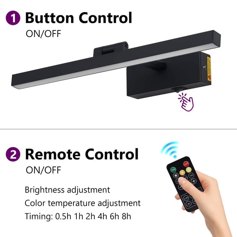 Modern Wireless LED Vanity Light 3CCT Dimmable, Remote Control, Rechargeable, Easy Magnetic Installation