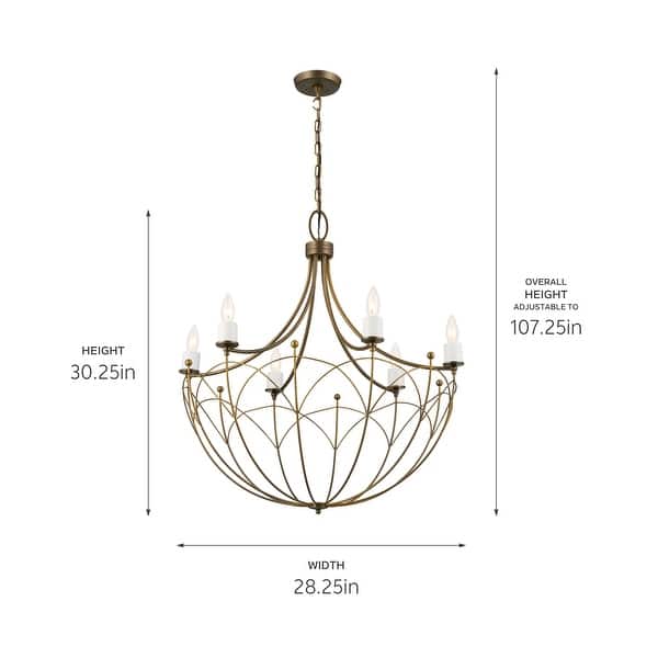 Kichler Topiary 6-Light Bronze Farmhouse Chandelier