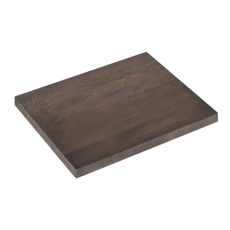 Commercial Solid Wood Tabletop with Support Bars for Indoor Use - Dark Brown - 24"W x 30"D x 1.5"H
