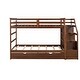 preview thumbnail 5 of 13, Wood Bunk Bed with Twin Trundle and 3 Storage Stairs, Walnut