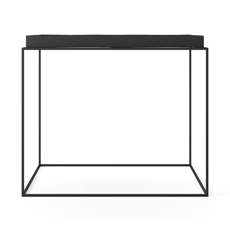 Emma Modern Chic Square Tray Top Side Table (Black) Bed Bath & Beyond