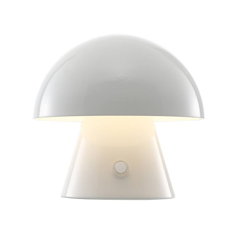 Alyson 7" Contemporary Bohemian Rechargeable/Cordless Iron Integrated LED Mushroom Table Lamp, by JONATHAN Y