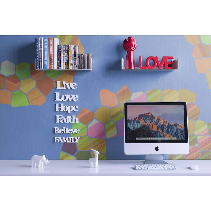 Wallniture Bali U Shape Floating Shelf, 17'' Metal Bookshelf, Wall Mount Shelving, White/Black options