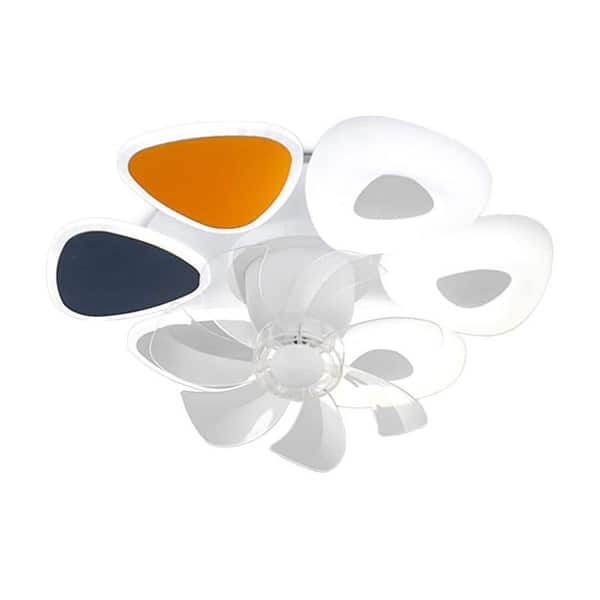 led ceiling fan light with remote control dimmable orange