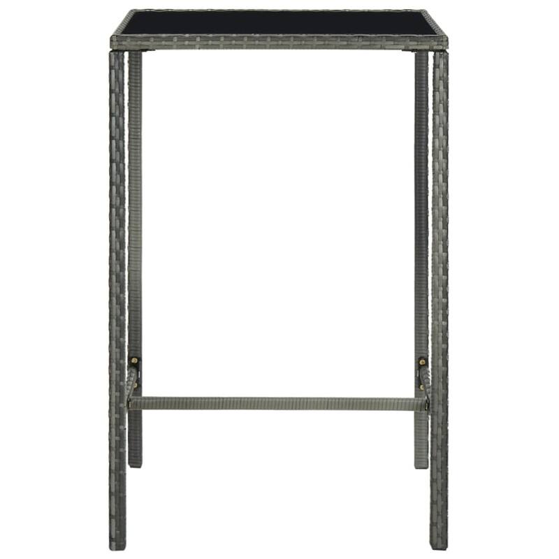 vidaXL Patio Bar Set Outdoor Bistro Set Bar Stool Bistro Table Poly Rattan