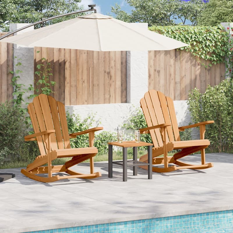 vidaXL Garden Adirondack Rocking Chairs 2 pcs Brown Teak - 30.3 x 30.7 x 37.4