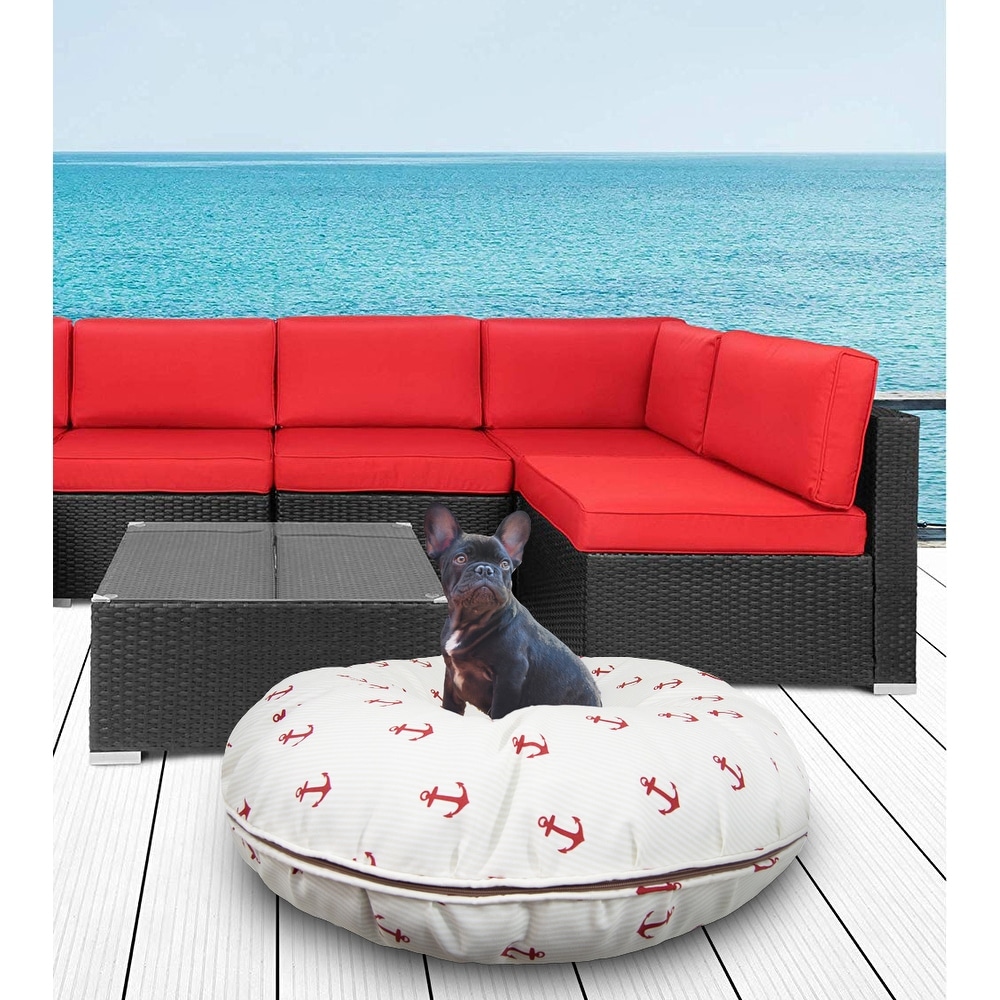 Bessie And Barniebessie And Barnie Water Resistant Red Anchor Outdoor Durable Bagel Pet Dog Bed Md 36 Dailymail