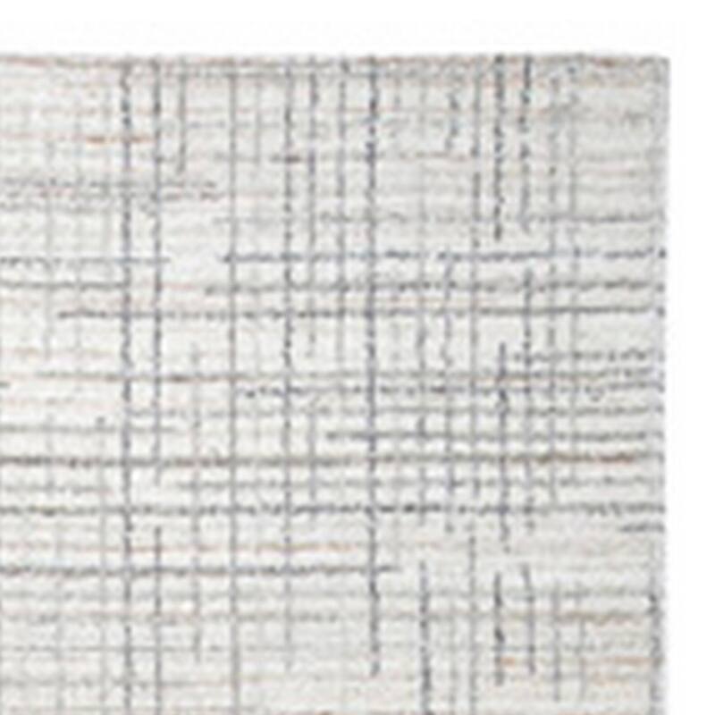 Stena 8 x 10 Inch Large Area Rug, Hand Tufted Abstract Pattern, Ivory Gray - 8 x 10