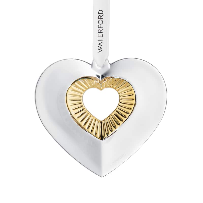 Waterford Heart Ornament with Gold