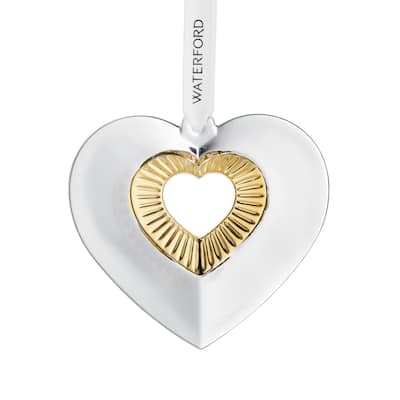 Waterford Heart Ornament with Gold