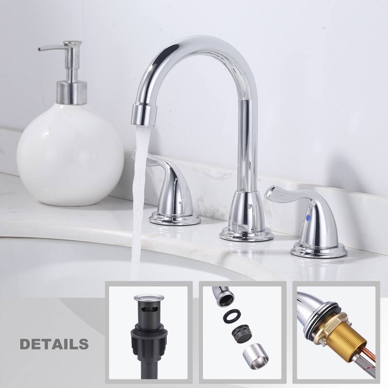 WOWOW 8 Inch Widespread Bathroom Faucet in Morden