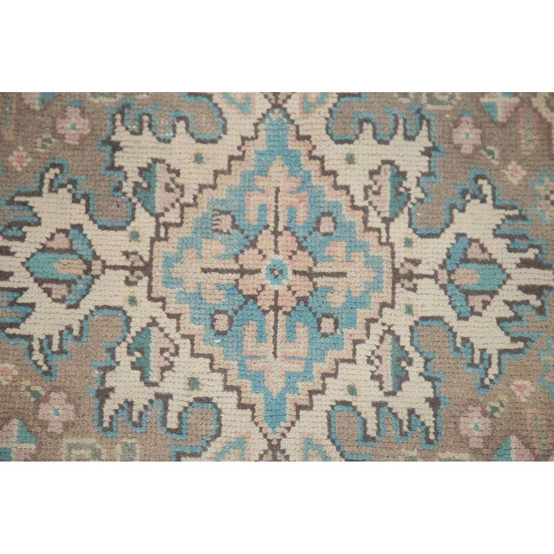 Hand Knotted Oriental 100% Wool Carpet Traditional Medallion Pink Tabriz Area Rug - 9' 7'' X 6' 7''