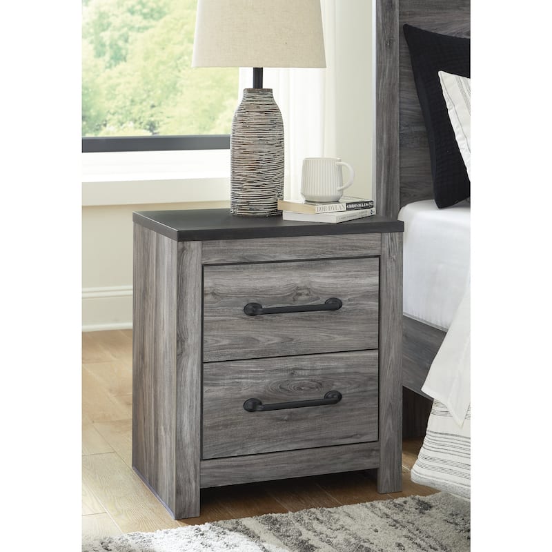 Signature Design by Ashley Bronyan Dark Gray 2 Drawer Nightstand