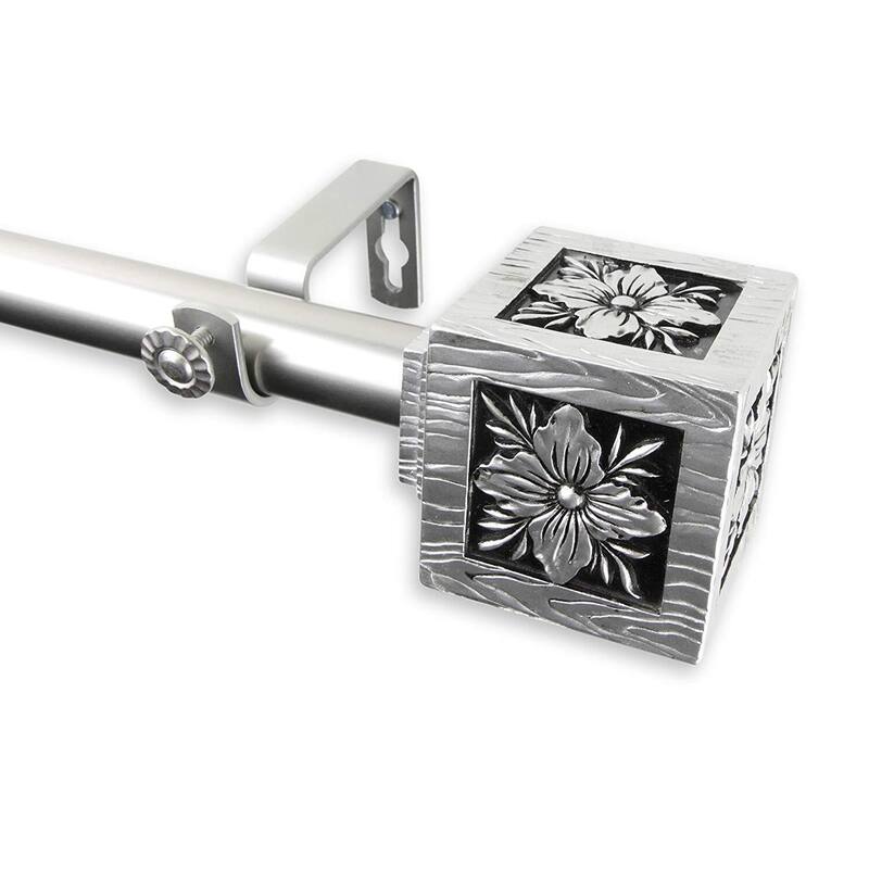 Medieval Window Curtain Rod - Tension Rod, Satin Nickel Finish, Adjustable Length, Home Decor, 48 Inch - 84
