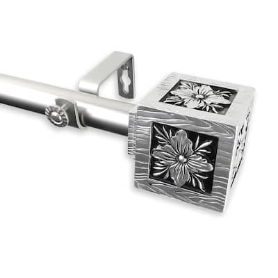 Medieval Window Curtain Rod - Tension Rod, Satin Nickel Finish, Adjustable Length, Home Decor, 48 Inch - 84