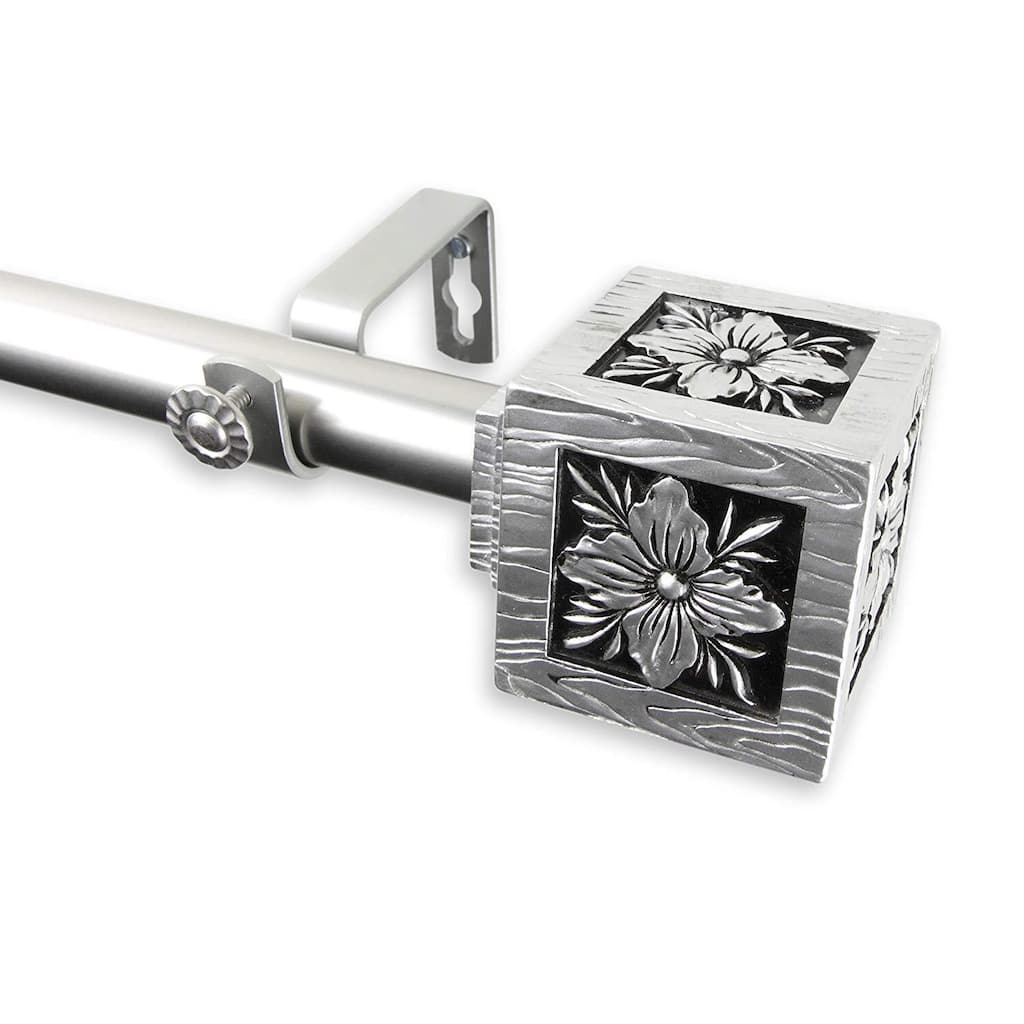 Medieval Window Curtain Rod - Tension Rod, Satin Nickel Finish, Adjustable Length, Home Decor, 48 Inch - 84