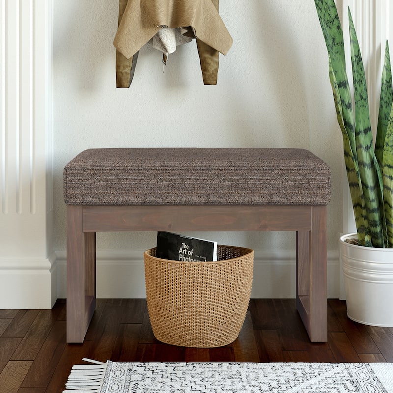 WYNDENHALL Madison 26 inch Wide Contemporary Rectangle Ottoman Bench - Mink Brown