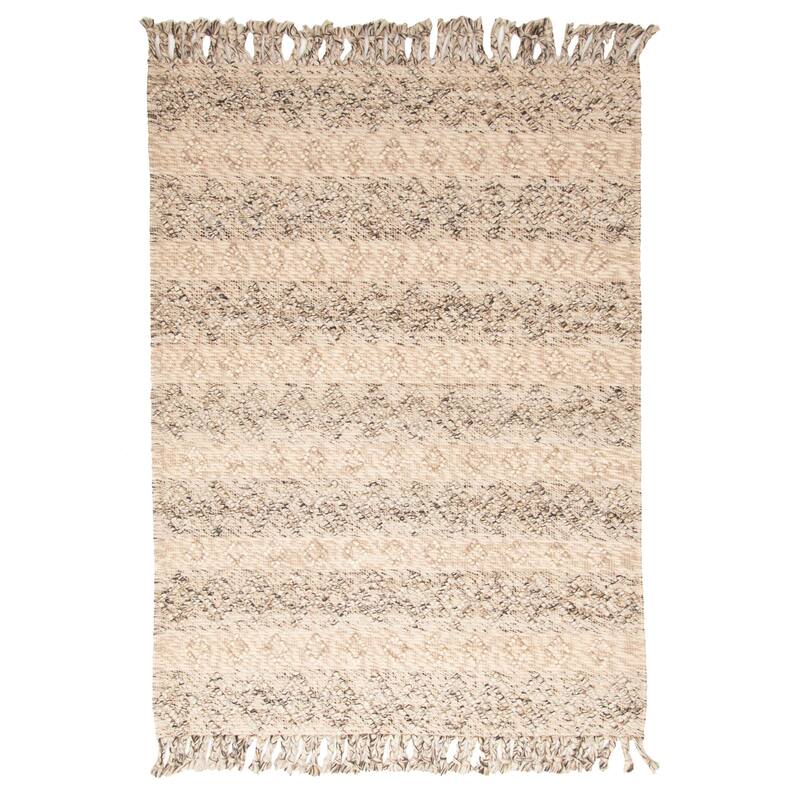 ECARPETGALLERY Braid weave Sienna Tan Wool Rug - 5'5 x 7'6