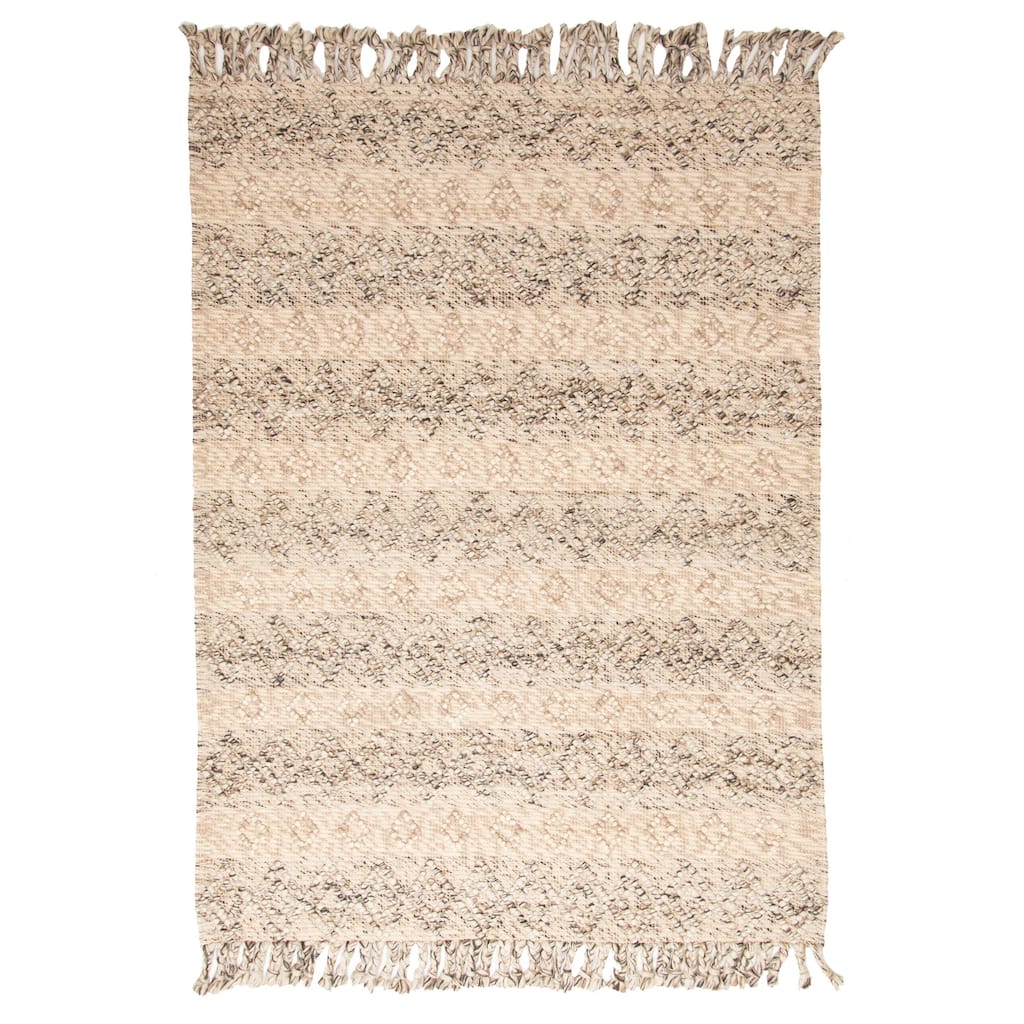 ECARPETGALLERY Braid weave Sienna Tan Wool Rug - 5'5 x 7'6